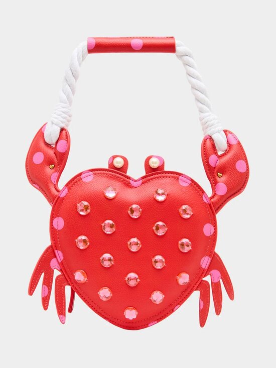 Betsey Johnson Handbags - Betsey Johnson Kitsch Shell Raiser Red and Pink Polka Dot Crossbody Bag NWT
